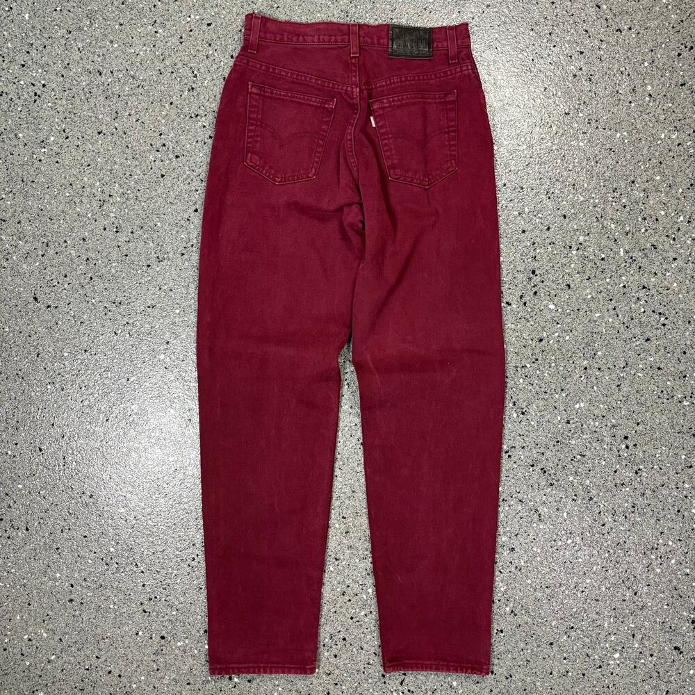 Vintage 1990s Levi's Silvertab Dark Red Loose Straight Leg Denim Jeans